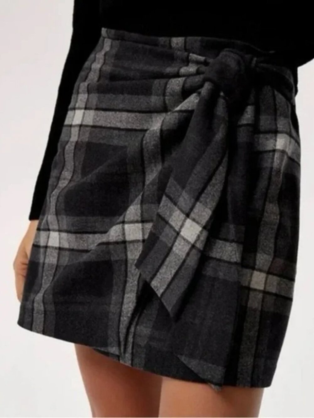 Aritzia Wilfred Dorine Wrap Wool Cashmere Mini Skirt